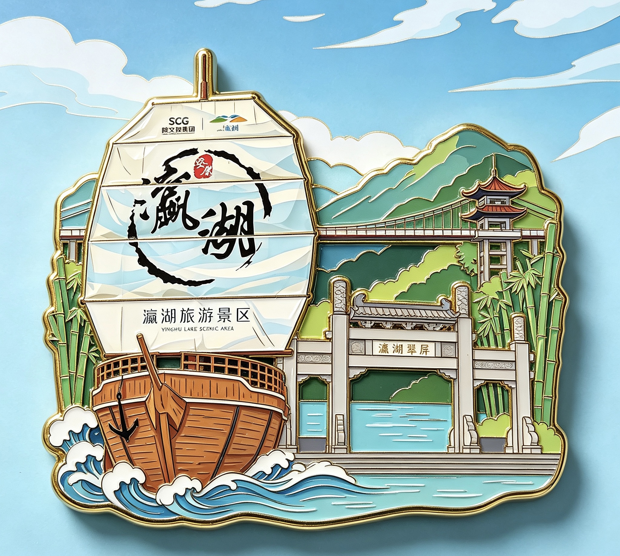瀛湖冰箱贴